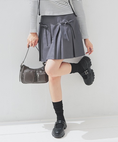 Honeys スカート リボン付プリーツスカート : ZOZOTOWN Yahoo!店