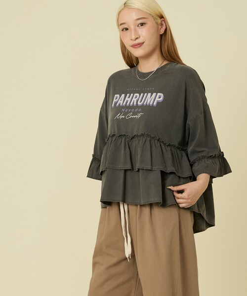 FREAK'S STORE（フリークスストア） tシャツ ティアードフリルロゴ切替