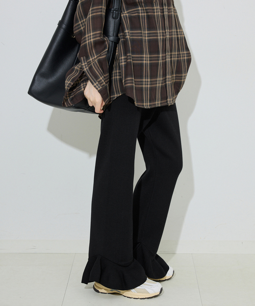 SLOBE IENA パンツ ニットフリルパンツ レディース : ZOZOTOWN
