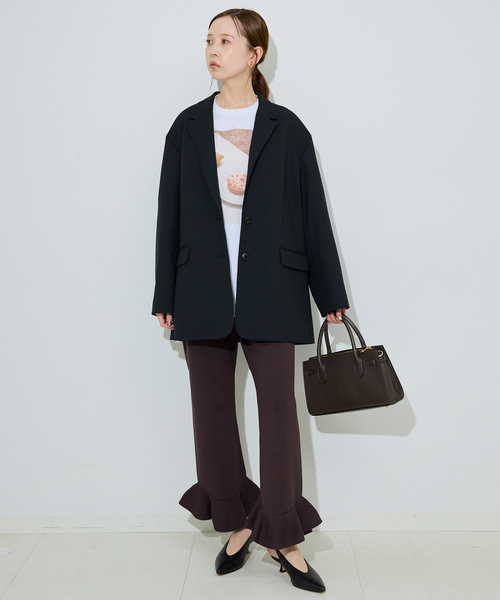 IENA✨24SS✨ニットフリルパンツ　ブラック　パンツ　ティアード　近年　38 SLOBE IENA パンツ ニットフリルパンツ レディース : ZOZOTOWN