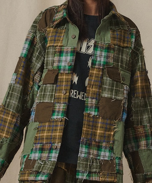 シャツ Universal Style Wear パッチワーク メンズ レディース