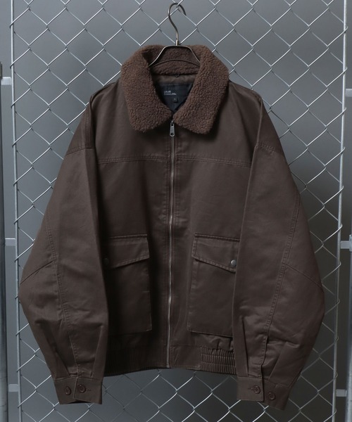 ANPAS（アンパス） ブルゾン アウター Faux waxed jacket/襟ボア