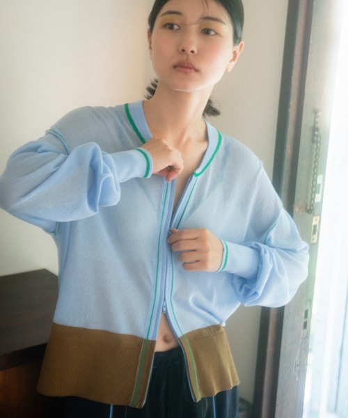 PAMM ニット セーター see-through zip tops レディース