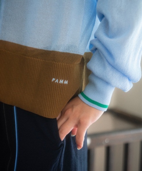 pamm トップス PAMM ニット セーター see-through zip tops レディース