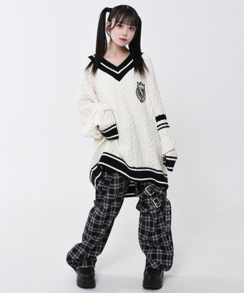 トラバス　ニット TRAVAS TOKYO（トラバストーキョー） Vネックニット FREE ホワイト