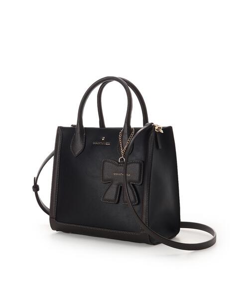 サマンサベガ（Samantha Vega ）/リボンチャーム付きスクエアバッグ Samantha Vega（サマンサベガ） ハンドバッグ リボンチャーム付き