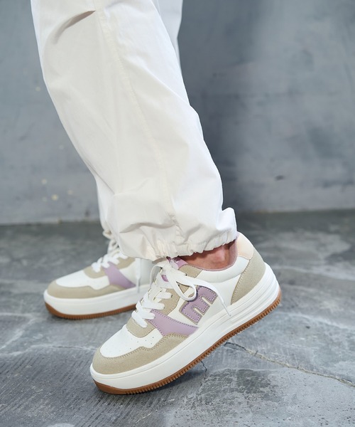 ももです 爆買 モズ MOZ レディース 厚底スニーカー ローカット コート