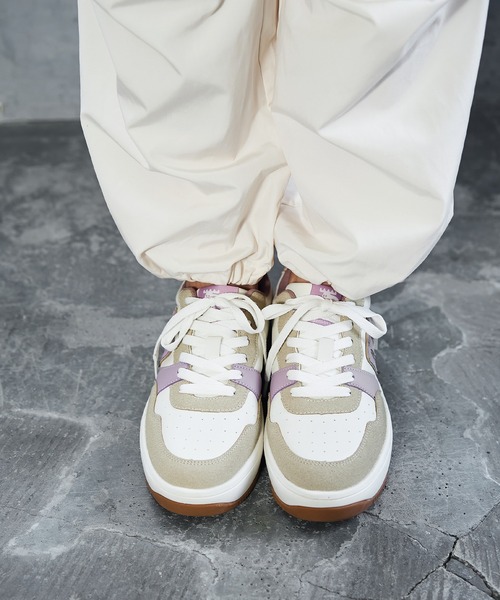 moz（モズ） スニーカー 軽量厚底マルチcolorコートスニーカー