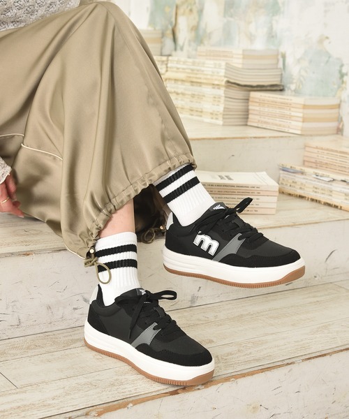 moz（モズ） スニーカー 軽量厚底マルチcolorコートスニーカー