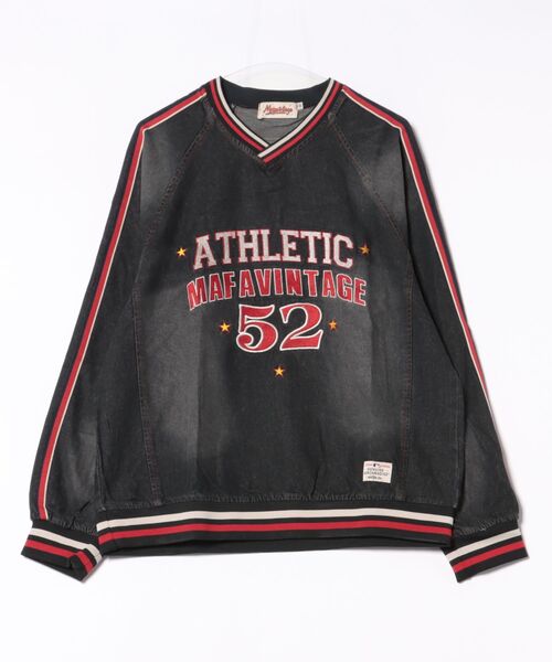 トレーナー スウェット ヴィンテージ風 デニム Vネックトレーナー