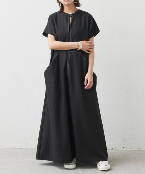 「Libra Cue」 半袖ワンピース FREE ブラック レディース_画像3