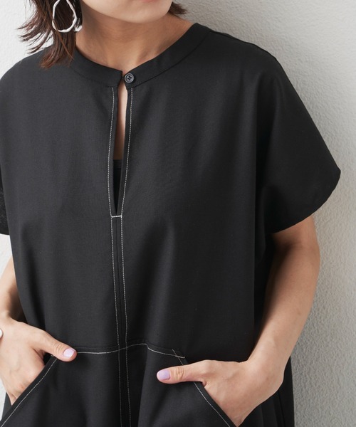 「Libra Cue」 半袖ワンピース FREE ブラック レディース_画像4