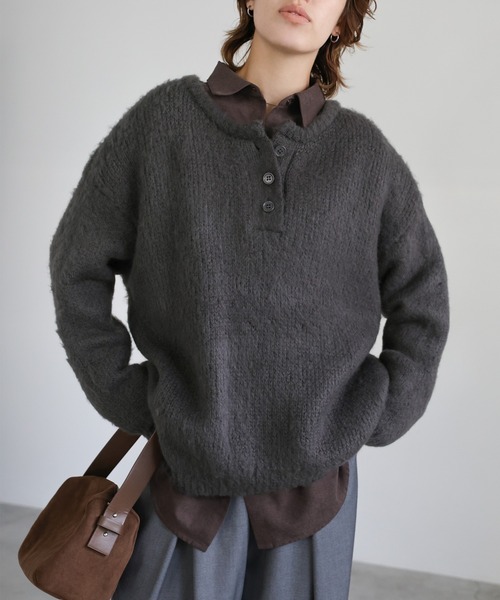 select MOCA（セレクトモカ） ニット セーター ヘンリーネックオーバー