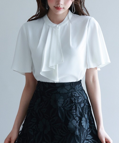 「SAISON DE PAPILLON」 半袖ブラウス L ラベンダー レディース_画像4