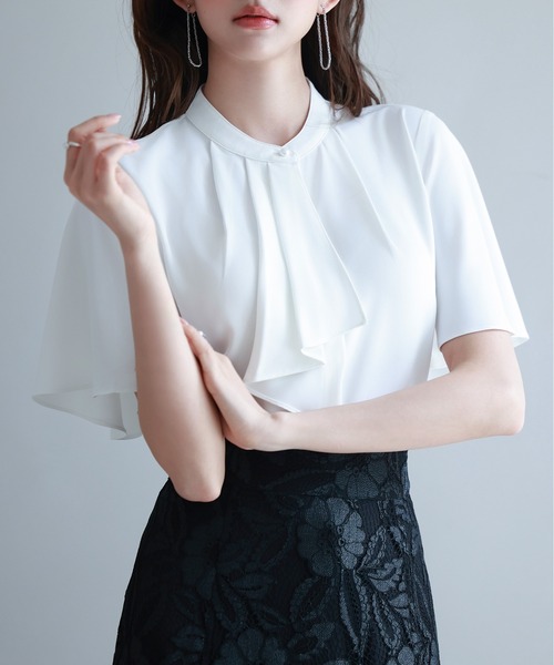 「SAISON DE PAPILLON」 半袖ブラウス L ラベンダー レディース_画像5