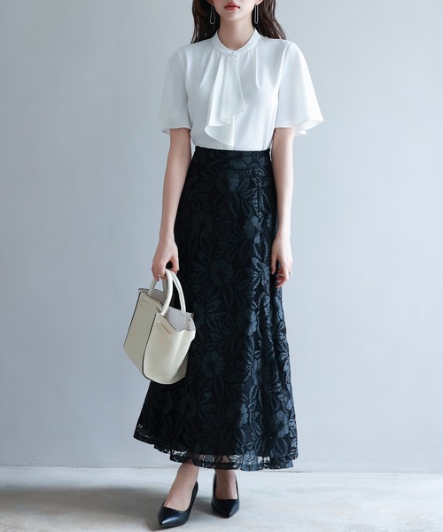 「SAISON DE PAPILLON」 半袖ブラウス L ラベンダー レディース_画像6