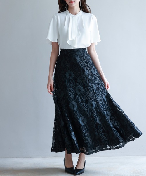 「SAISON DE PAPILLON」 半袖ブラウス L ラベンダー レディース_画像7