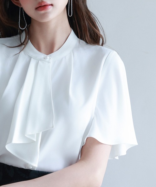 「SAISON DE PAPILLON」 半袖ブラウス L ラベンダー レディース_画像8