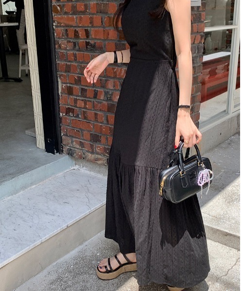 「FREE STYLISTS」 「YUGA」ノースリーブワンピース FREE ブラック レディース_画像2