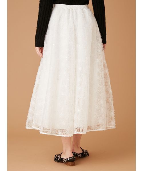 FURFUR（ファーファー） スカート 立体フラワーレーススカート