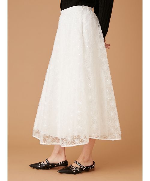 FURFUR（ファーファー） スカート 立体フラワーレーススカート
