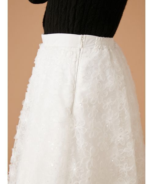 FURFUR（ファーファー） スカート 立体フラワーレーススカート