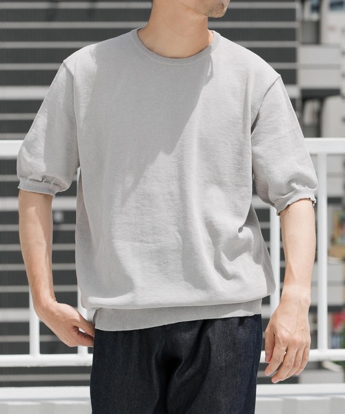 「URBAN RESEARCH ROSSO MEN」 半袖ニット MEDIUM カーキ メンズ_画像2