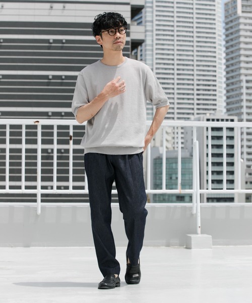 「URBAN RESEARCH ROSSO MEN」 半袖ニット MEDIUM カーキ メンズ_画像5