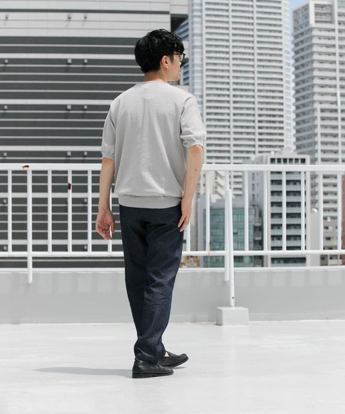 「URBAN RESEARCH ROSSO MEN」 半袖ニット MEDIUM カーキ メンズ_画像6