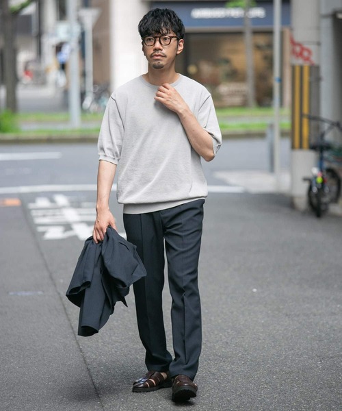 「URBAN RESEARCH ROSSO MEN」 半袖ニット MEDIUM カーキ メンズ_画像8