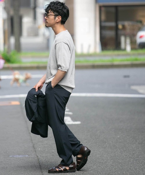 「URBAN RESEARCH ROSSO MEN」 半袖ニット MEDIUM カーキ メンズ_画像9