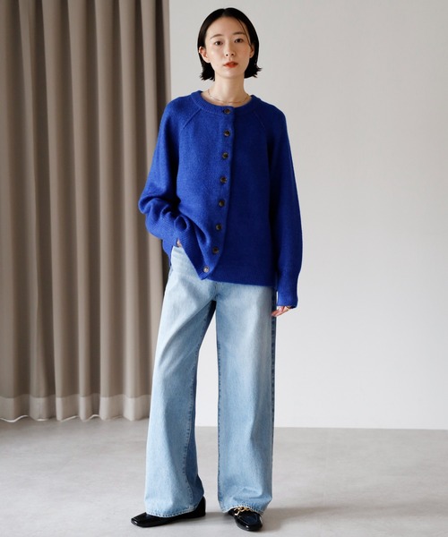 amini カーディガン 「2025 AW」もちもちニット ラグランスリーブ