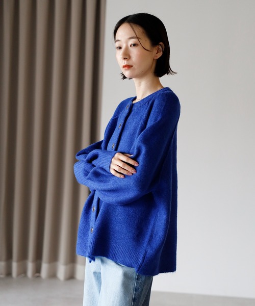 アミパリ　カーディガン　レディース　ネイビー　新品未使用品 amini カーディガン 「2025 AW」もちもちニット ラグランスリーブ