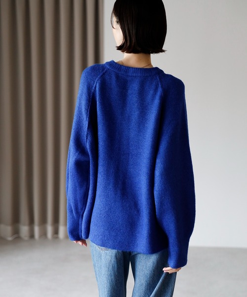 amini カーディガン 「2025 AW」もちもちニット ラグランスリーブ