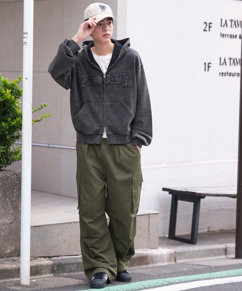 WEGO パーカー WEGO/「25年秋冬新作」ショートグラフィックZIPパーカー