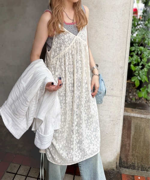 「DOUBLE NAME」 キャミソールワンピース FREE オフホワイト レディース_画像2