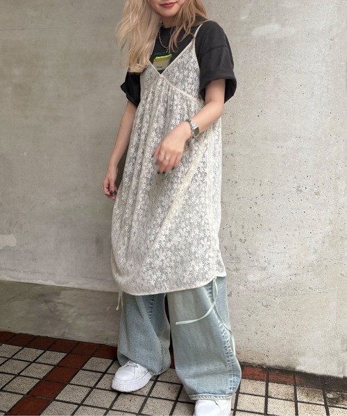 「DOUBLE NAME」 キャミソールワンピース FREE オフホワイト レディース_画像7