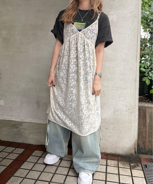 「DOUBLE NAME」 キャミソールワンピース FREE オフホワイト レディース_画像8