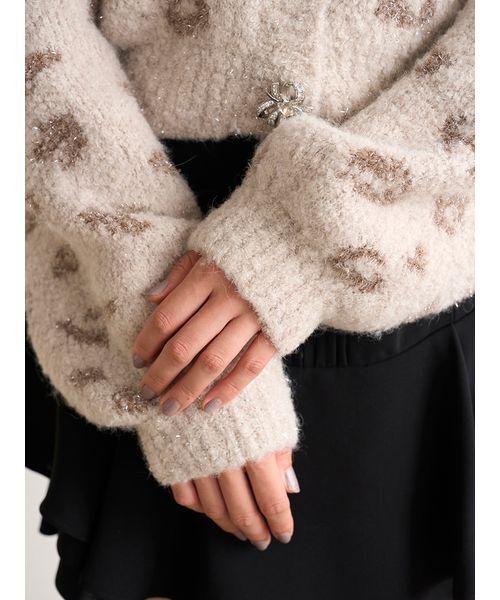 【最終値下げ】　SNIDEL ビジューリボンショートカーディガン SNIDEL（スナイデル） カーディガン ビジューリボンショート