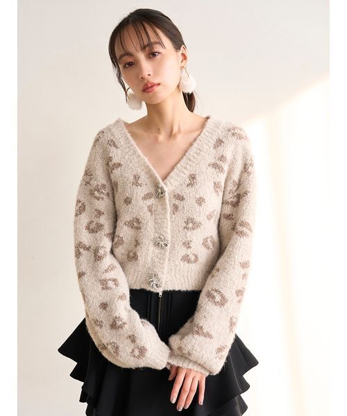 SNIDEL（スナイデル） カーディガン ビジューリボンショート