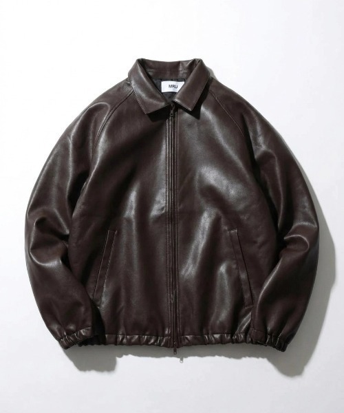 超美品　夕方２万円に戻します。レザージャケット セール】MRU/エムアールユー オーバーサイズ ヴィンテージライク
