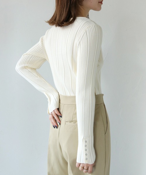 「HER CLOSET」 長袖ニット M チャコールグレー レディース_画像5
