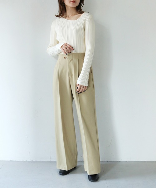 「HER CLOSET」 長袖ニット M チャコールグレー レディース_画像6