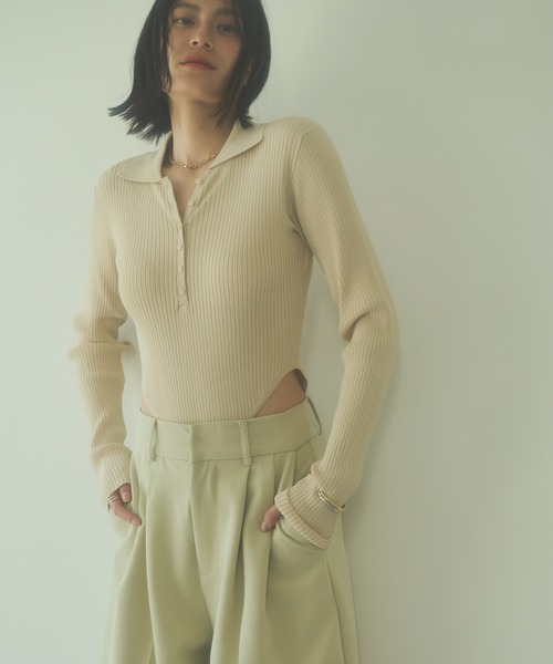 「HANNE」 長袖ニット フリー グレー レディース_画像2