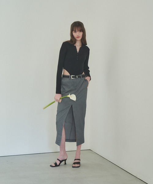 「HANNE」 長袖ニット フリー グレー レディース_画像3