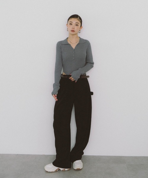 「HANNE」 長袖ニット フリー グレー レディース_画像5