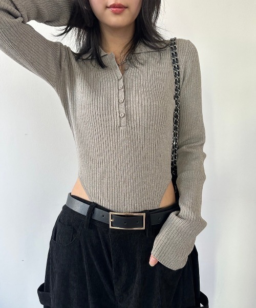 「HANNE」 長袖ニット フリー グレー レディース_画像8