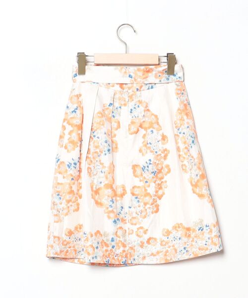「Debut de Fiore」 花柄スカート 36 オレンジ レディース_画像2