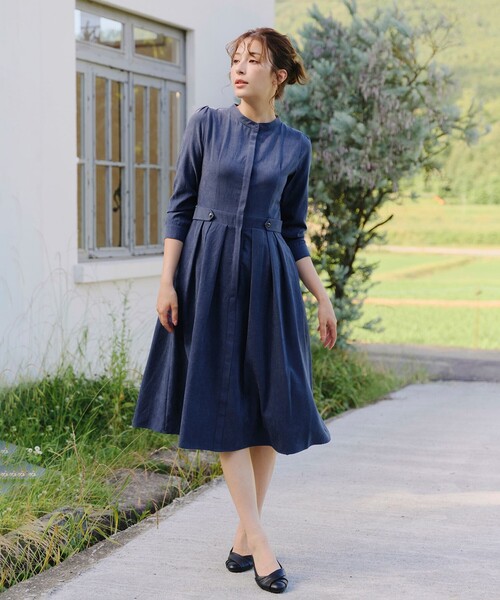 「Tiaclasse」 長袖ワンピース 9号 ピンク レディース_画像3