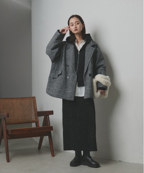 ad thie（アドティエ） ロング スカート ラメモールスリット ナロー
